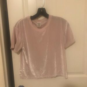 Pink Victorias Secret Cropped T-shirt Velvet sz Xs